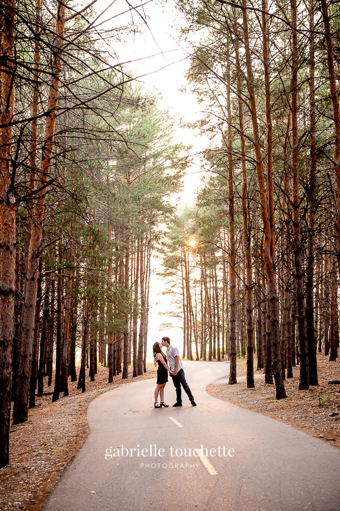 One of Manitoba's best evergreen forest a perfect backdrop for engagement photos in Winnipeg
