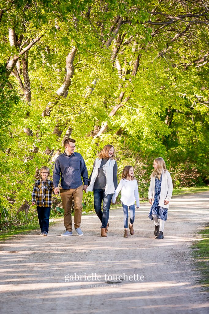 A riverside walkway perfect as a Winnipeg family photo session location