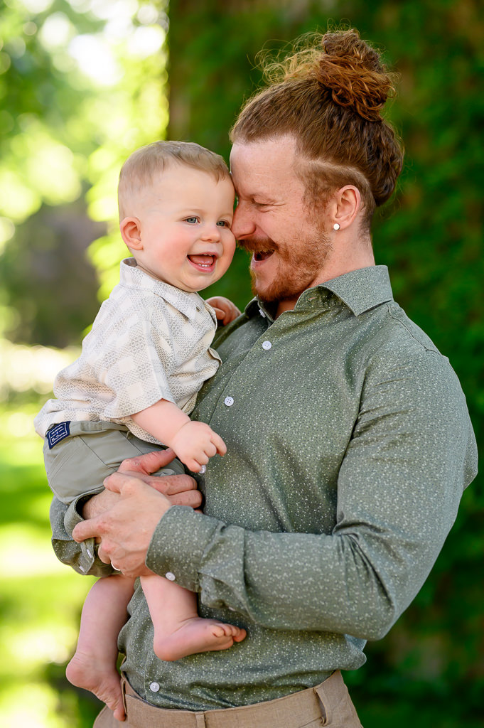 father and son cute photo at the park