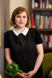 Casual branding portrait of a psychologist in her Winnipeg private practice