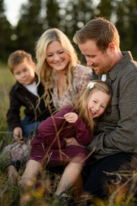 Parents and children enjoying a family photography session