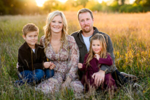 Family portrait at Birds Hill Park in Manitoba