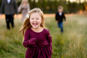 Candid family moment during an outdoor photography session